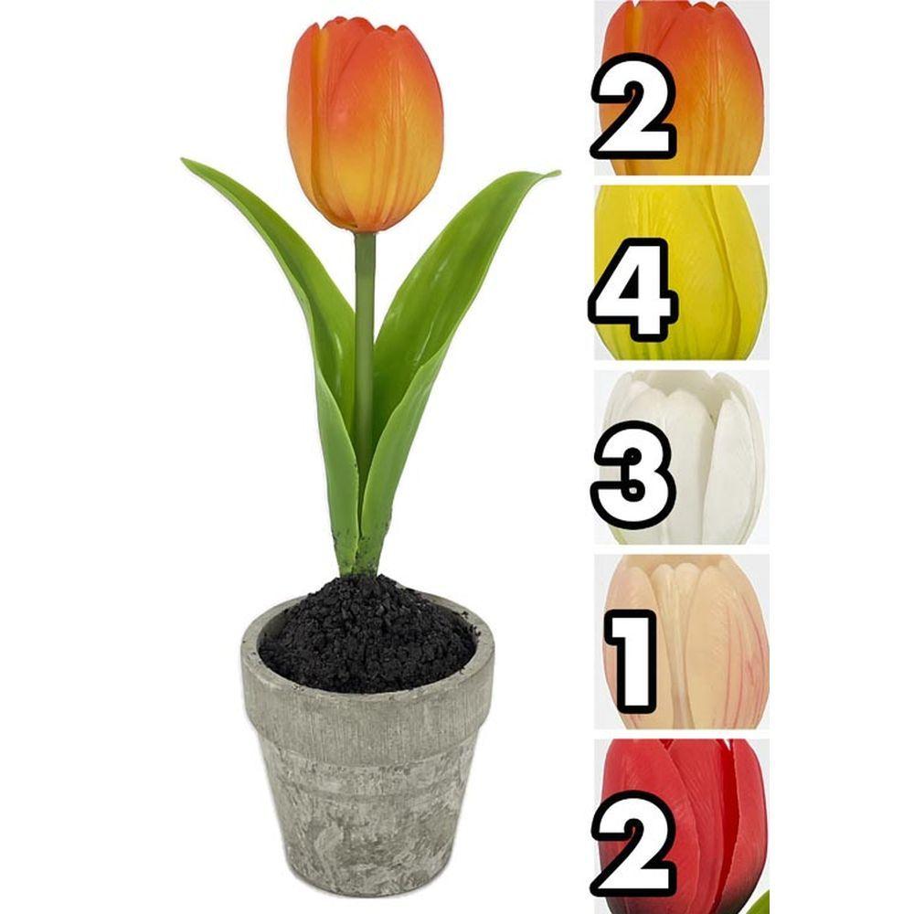 MEI 62655 Vasetto Small Tulip Real Touch 22Cm 5 Ass.