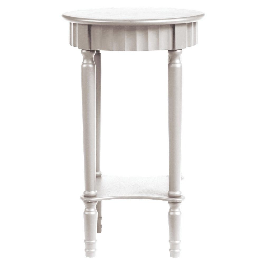 Mob 59839 Tavolino Coloniale Tondo Bianco 40*40*66Cm - Bianco - Tavolini | Mikasa