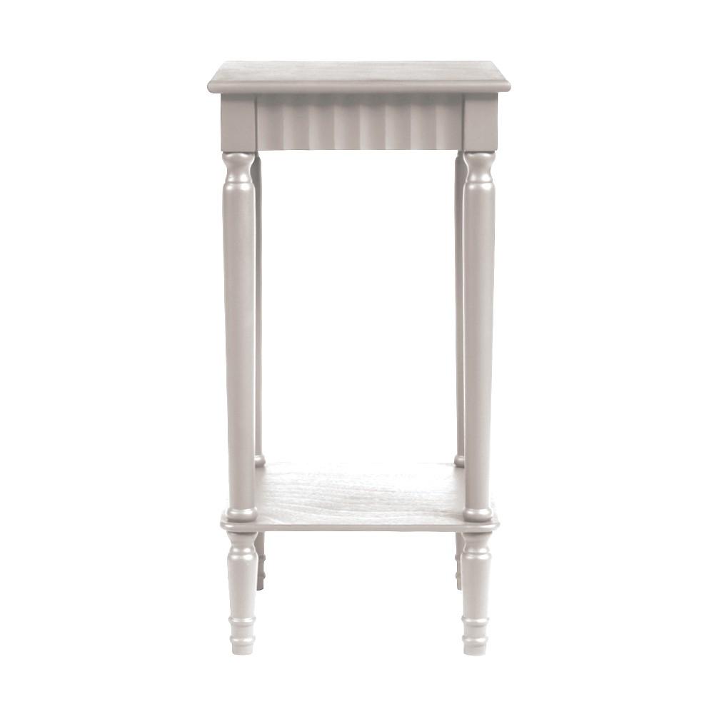 Mob 59841 Tavolino Coloniale Rett. Bianco 36*36*71Cm - Bianco - Tavolini | Mikasa