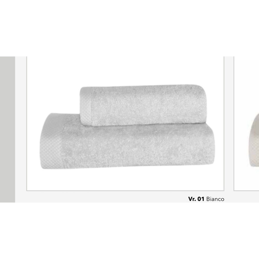 Spugna Nuvola Coppia Tinta Unita Cm.40X60 + 60X100 Gr.550 Bianco 01 - Cotone Bianco - Asciugamani | Mikasa