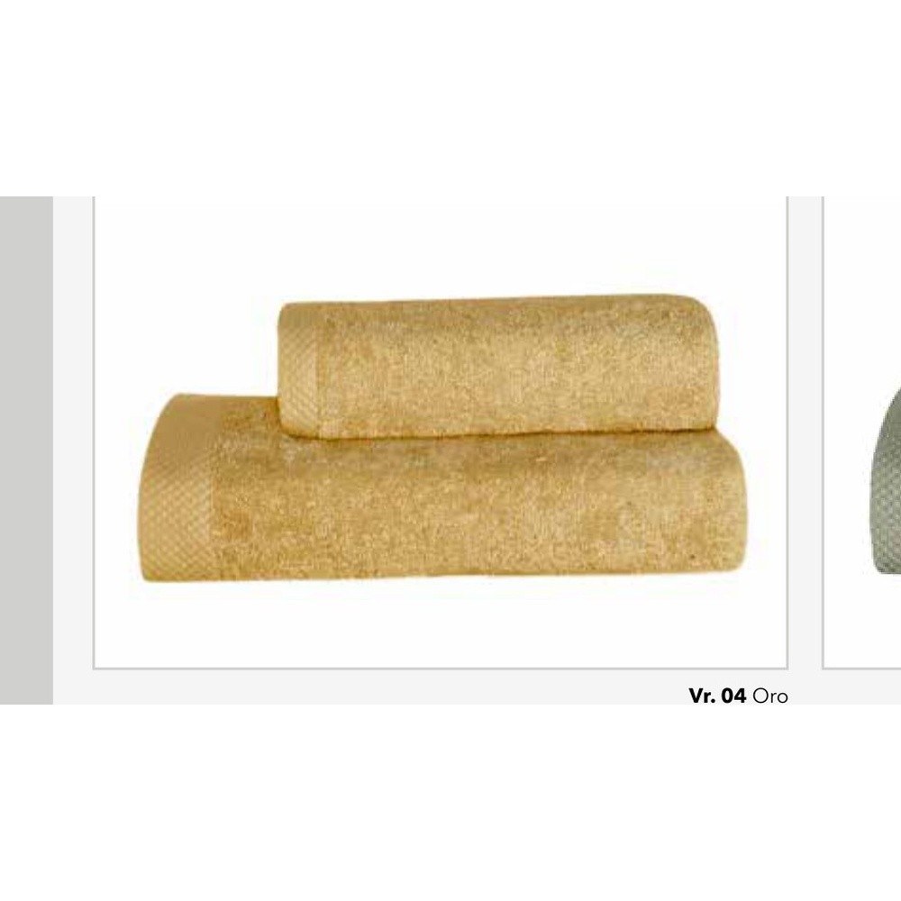 Spugna Nuvola Coppia Tinta Unita Cm.40X60 + 60X100 Gr.550 Oro 04 - Cotone Oro - Asciugamani | Mikasa