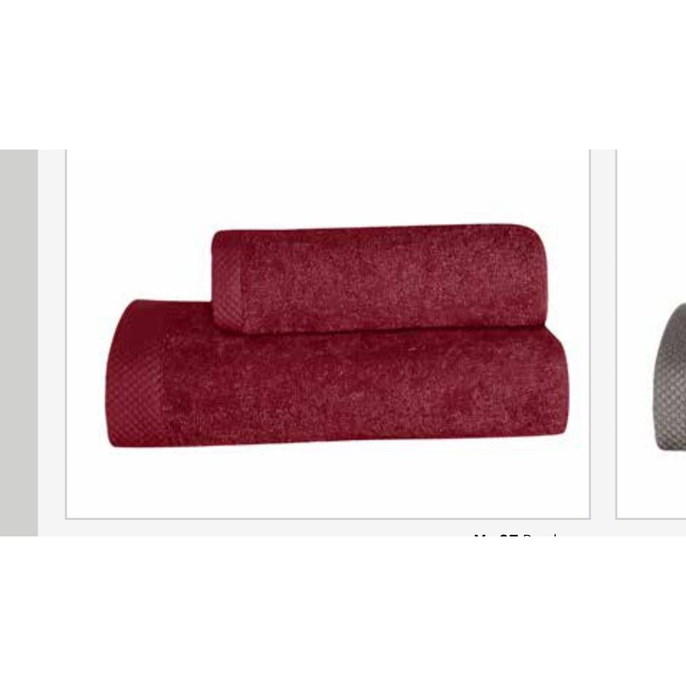 Spugna Nuvola Coppia Tinta Unita Cm.40X60 + 60X100 Gr.550 Bordeaux 07 - Cotone Rosso - Asciugamani | Mikasa
