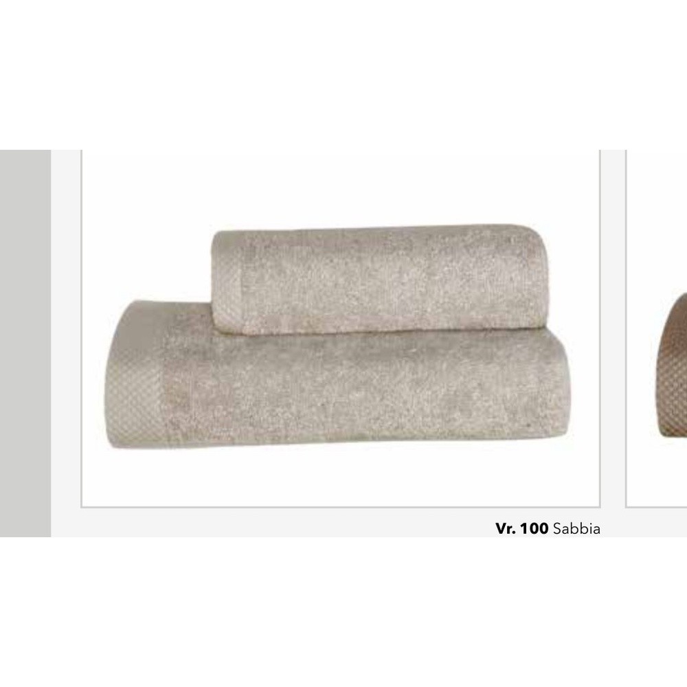 Spugna Nuvola Coppia Tinta Unita Cm.40X60 + 60X100 Gr.550 Sabbia 100 - Cotone - Asciugamani | Mikasa