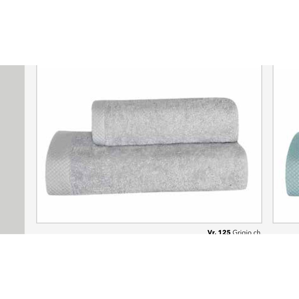 Spugna Nuvola Coppia Tinta Unita Cm.40X60 + 60X100 Gr.550 Grigio Chiaro 125 - Cotone Grigio - Asciugamani | Mikasa