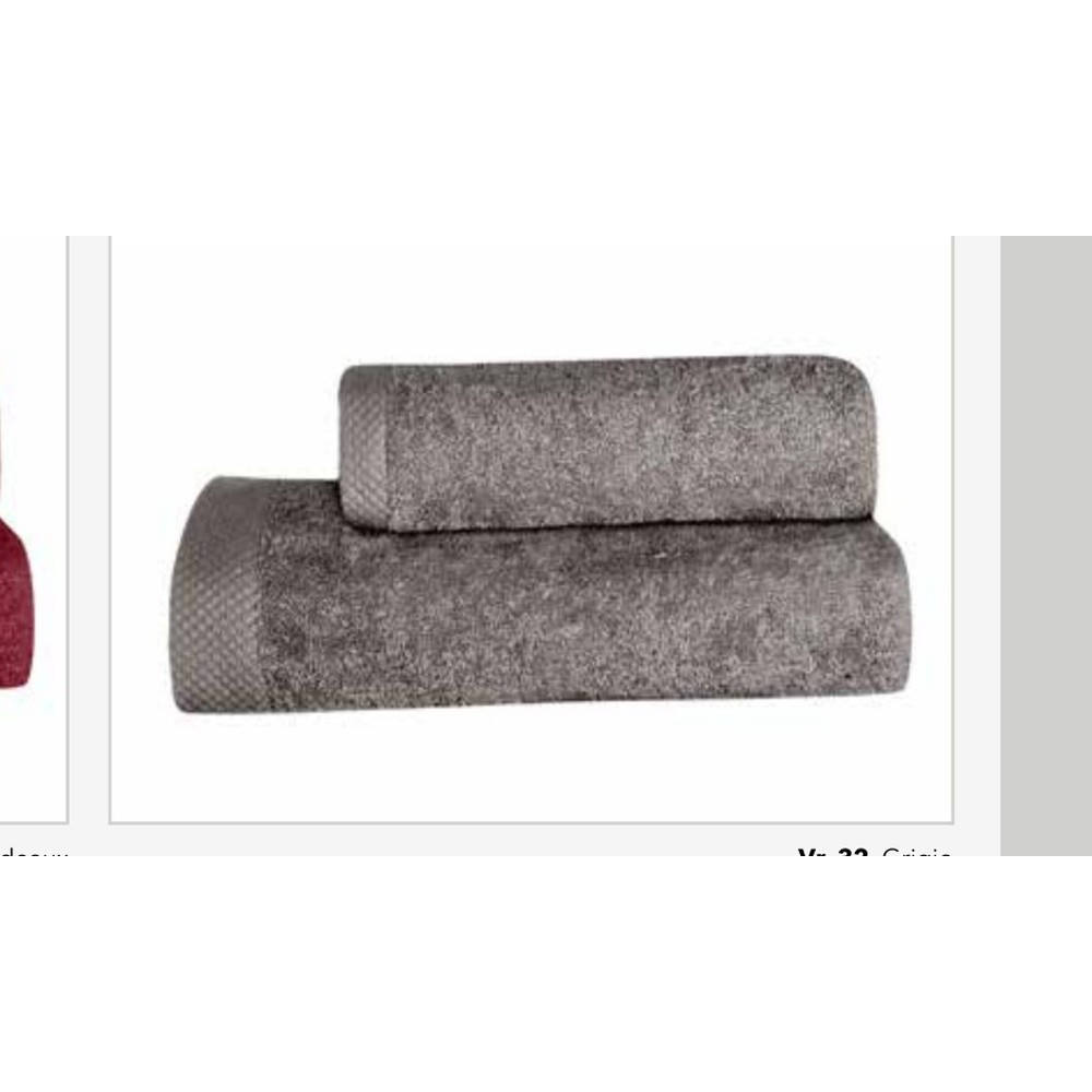 Spugna Nuvola Coppia Tinta Unita Cm.40X60 + 60X100 Gr.550 Grigio 32 - Cotone Grigio - Asciugamani | Mikasa