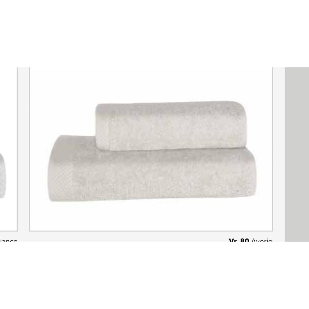 Spugna Nuvola Coppia Tinta Unita Cm.40X60 + 60X100 Gr.550 Avorio 80 - Cotone Avorio - Asciugamani | Mikasa