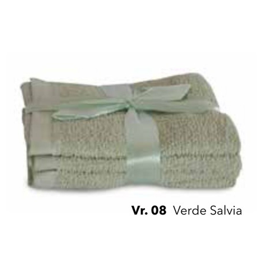 Lavette Spugna Nuvola Cm.30X30 Set 5 Pz Gr.420 Verde Salvia 08 - Cotone Verde - Asciugamani | Mikasa