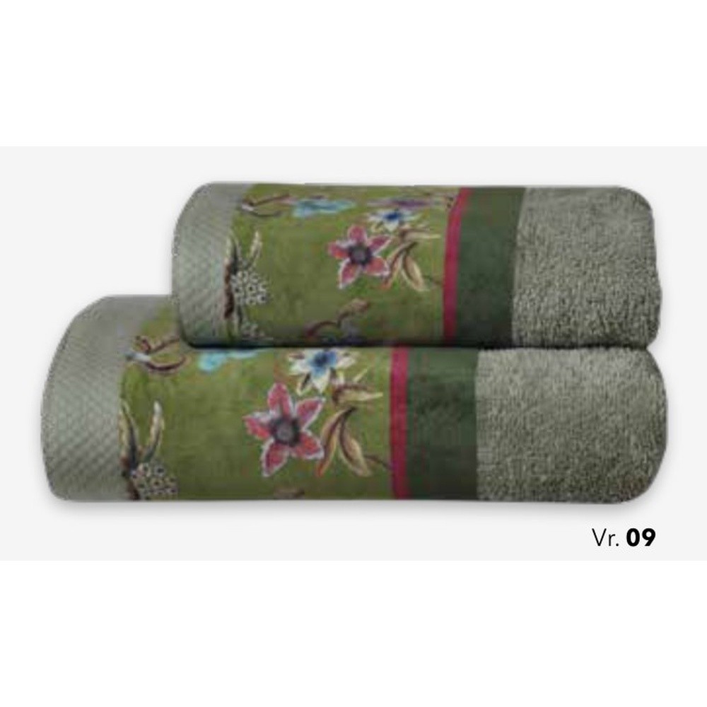 Spugna Astor Coppia Cm.40X60 + 60X100 Gr.550 Verde 09 - Cotone Verde - Asciugamani | Mikasa