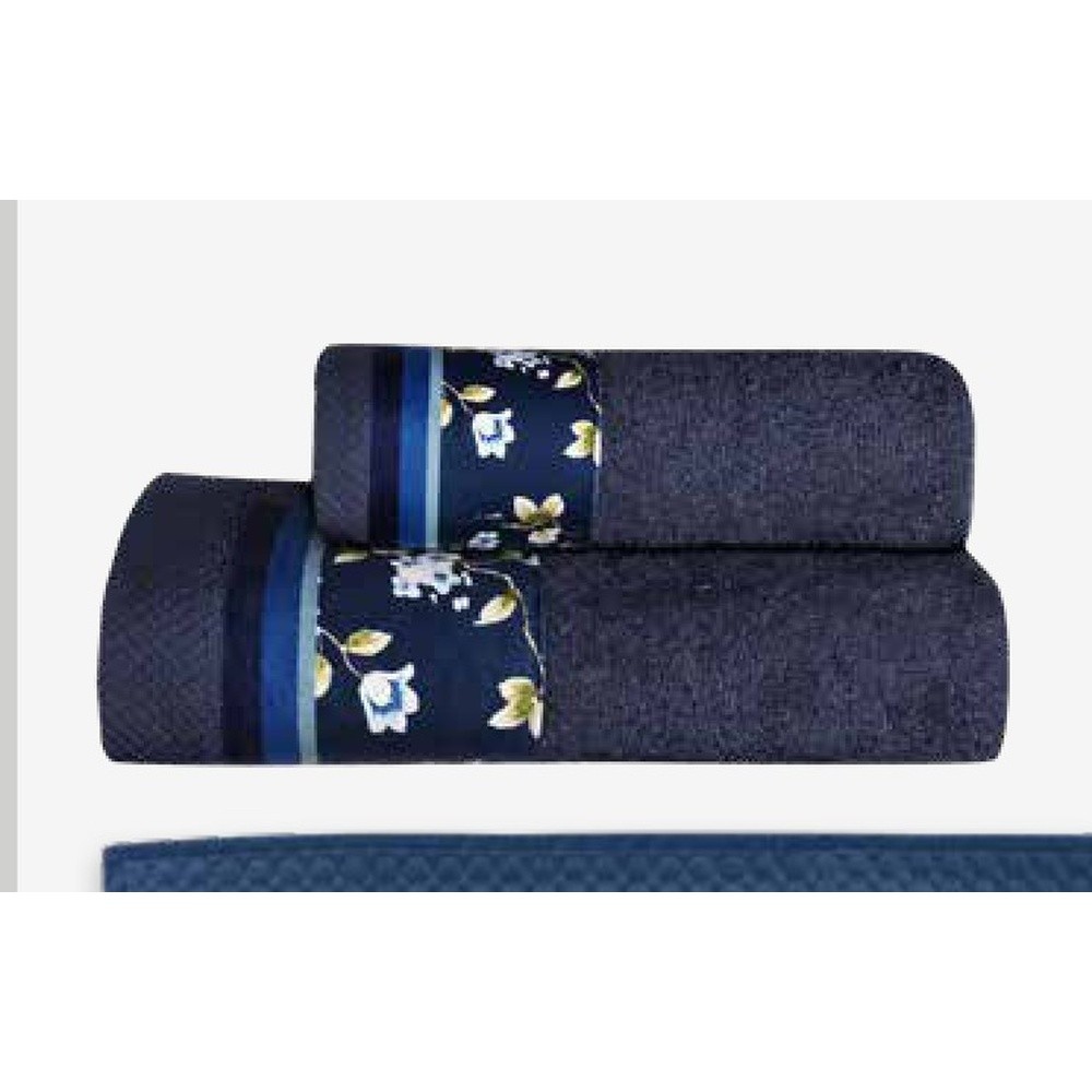 Spugna Eva Coppia Cm.40X60 + 60X100 Gr.550 Blu 11 - Cotone Blu - Asciugamani | Mikasa