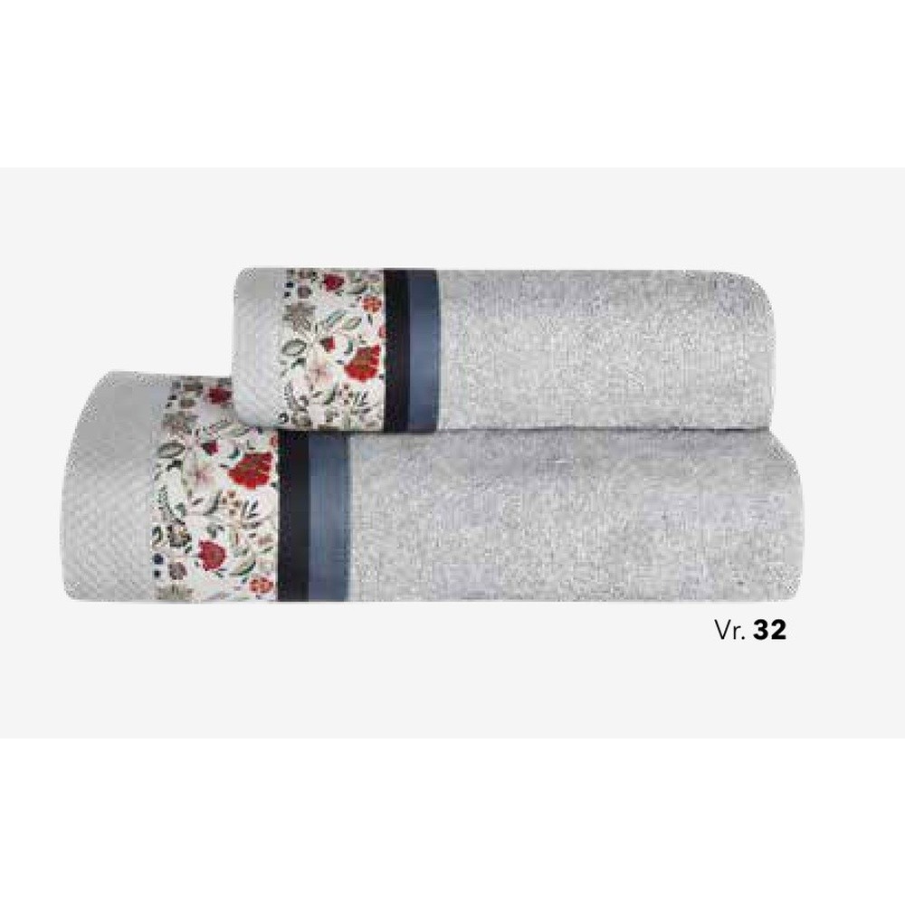 Spugna Naim Coppia Cm.40X60 + 60X100 Gr.550 Grigio 32 - Cotone Grigio - Asciugamani | Mikasa