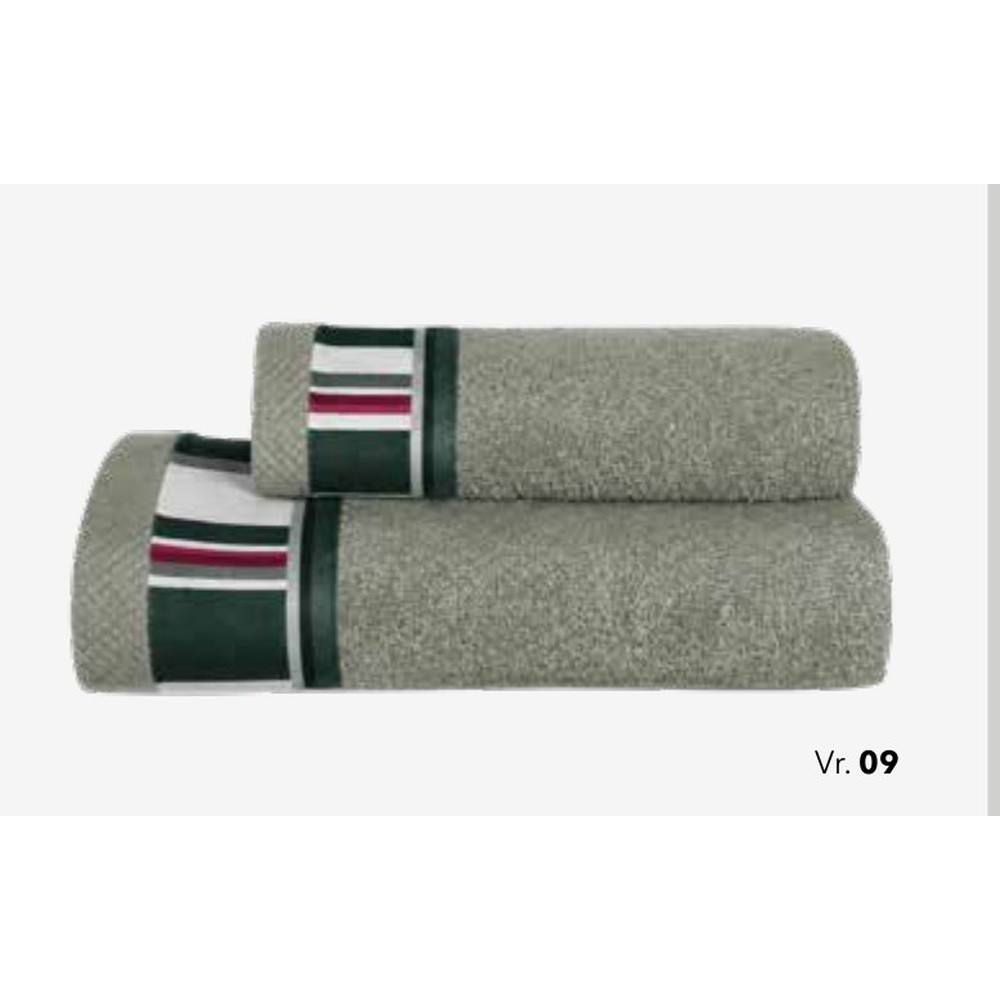 Spugna Liner Coppia Cm.40X60 + 60X100 Gr.550 Verde 09 - Cotone Verde - Asciugamani | Mikasa