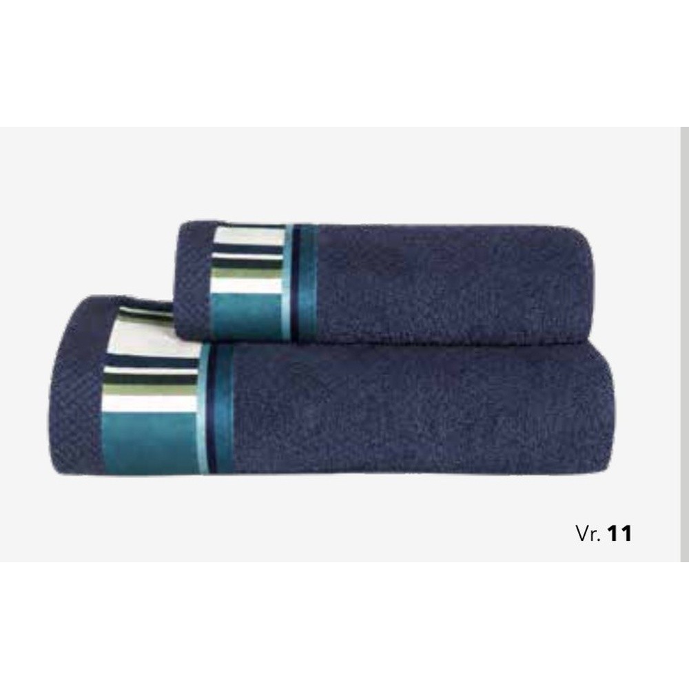 Spugna Liner Coppia Cm.40X60 + 60X100 Gr.550 Blu 11 - Cotone Blu - Asciugamani | Mikasa