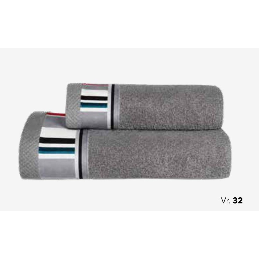Spugna Liner Coppia Cm.40X60 + 60X100 Gr.550 Grigio 32 - Cotone Grigio - Asciugamani | Mikasa