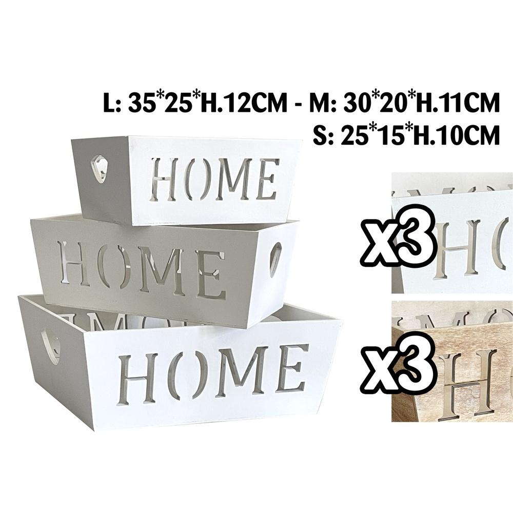 Qib 59952-M Cassetta Home In Legno M 30*20*11Cm 2 Ass. 1/6