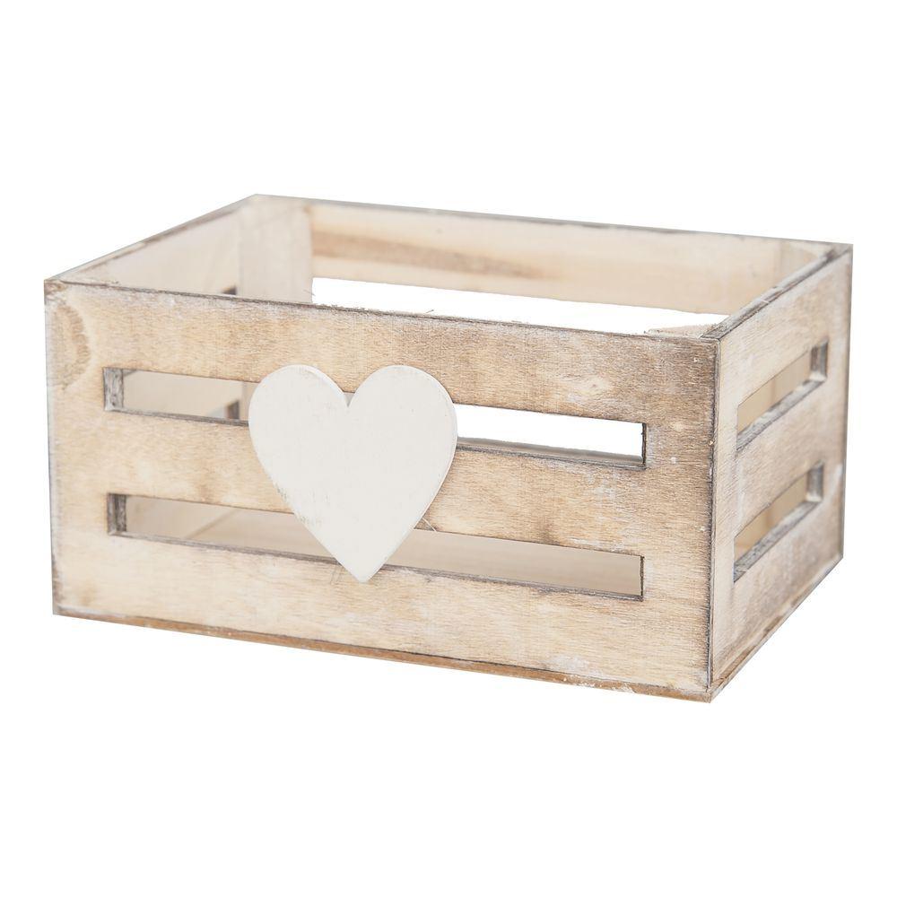 Qib 60631 Cassetta Legno Heart Tag Natural 16*10.5*8.8Cm 60631
