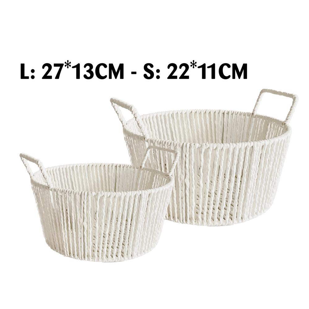 Qiu 58973 Cestino White Rope Tondo Small 22*11Cm