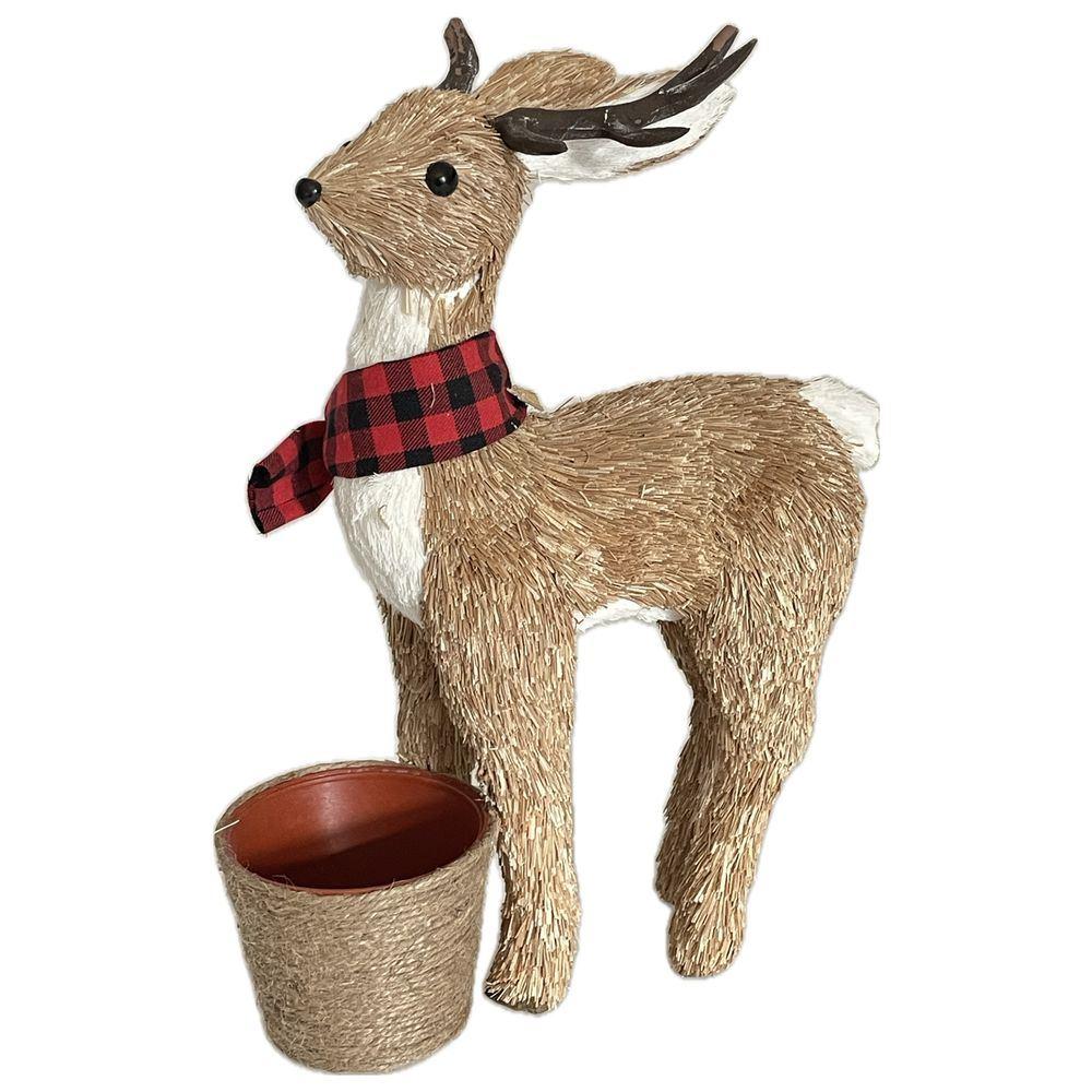 Ren 61305 Renna Vaso Standing Sciarpa Scacchi 26*12*38Cm