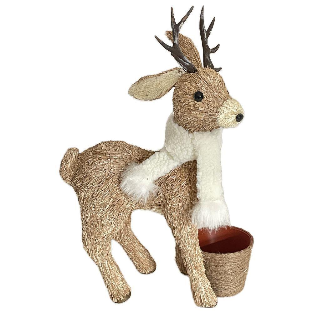 Ren 61306 Renna Vaso Standing Sciarpa Bianca 29*15*42Cm