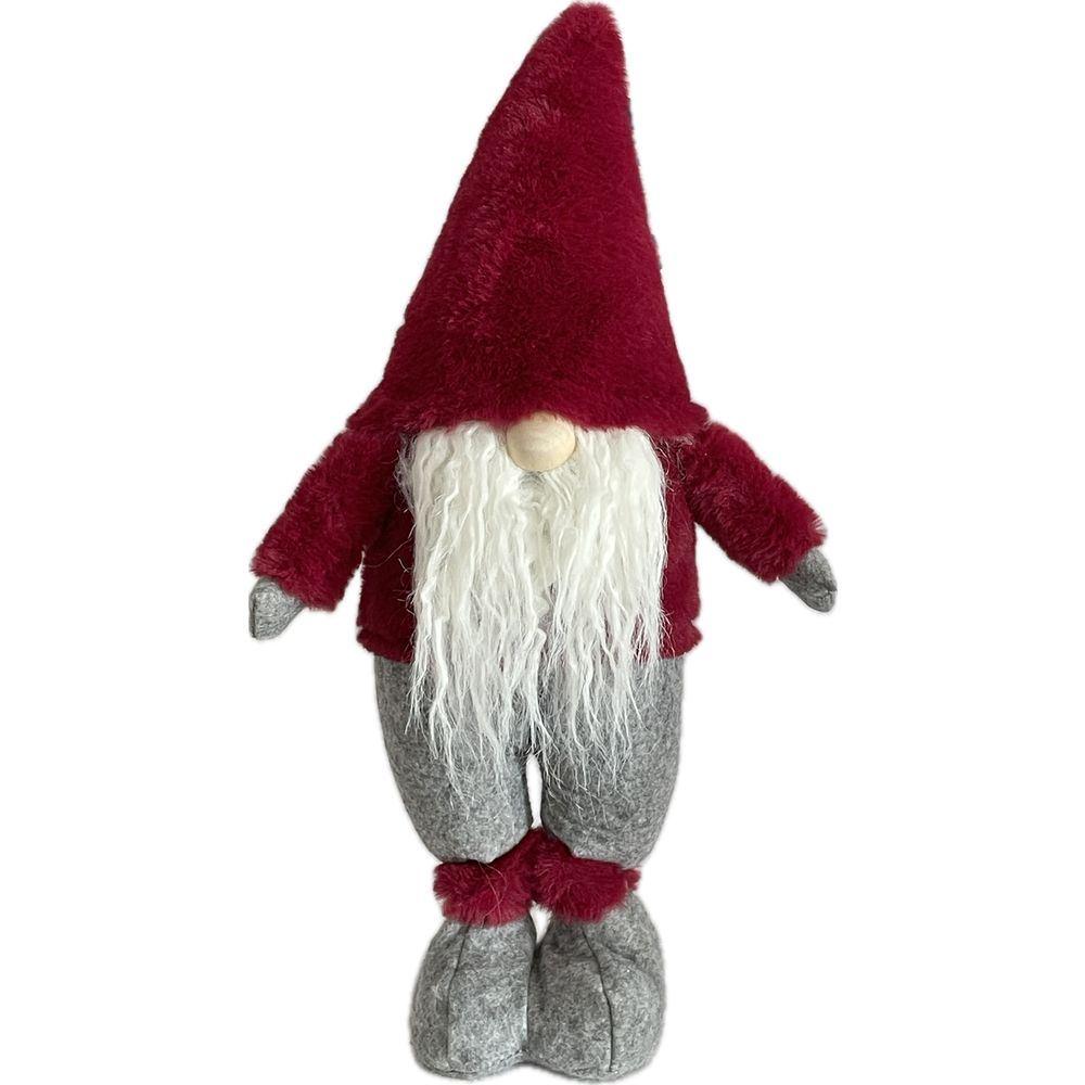 Rey 56083 Deco Gnomo Santa H.40Cm Burgundy