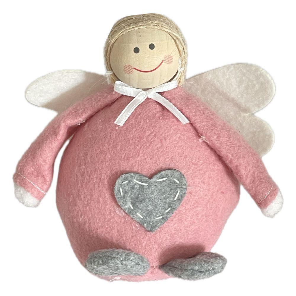 Rey 57002 Stuffed Angel - Antique Pink - 10 X 6 X 10
