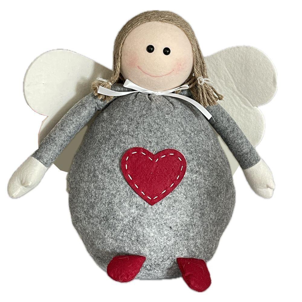 Rey 57015 Stuffed Angel - Light Grey - 35 X 15 X 34
