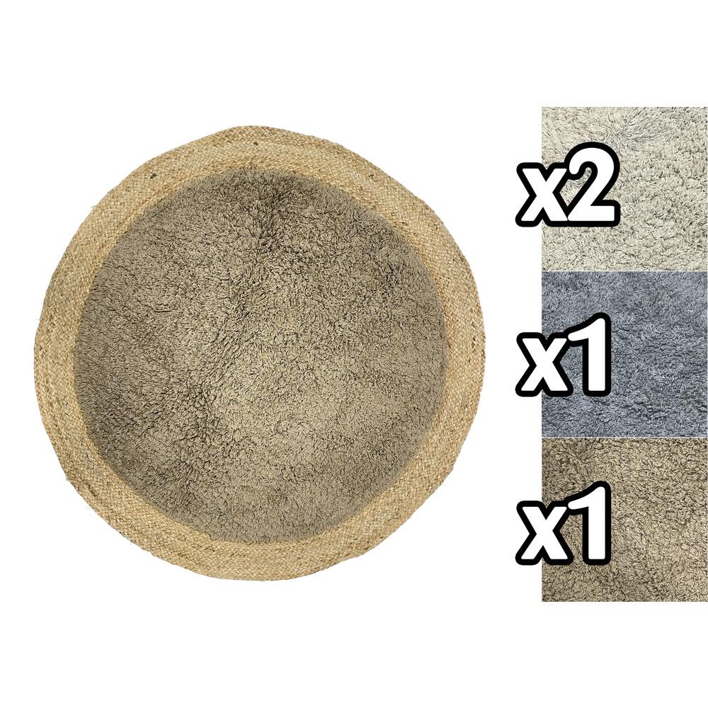 Rlk 59752 Tappeto Round Iuta E Cotone 120Cm 3 Ass. - Cotone Assortito - Tappeti | Mikasa