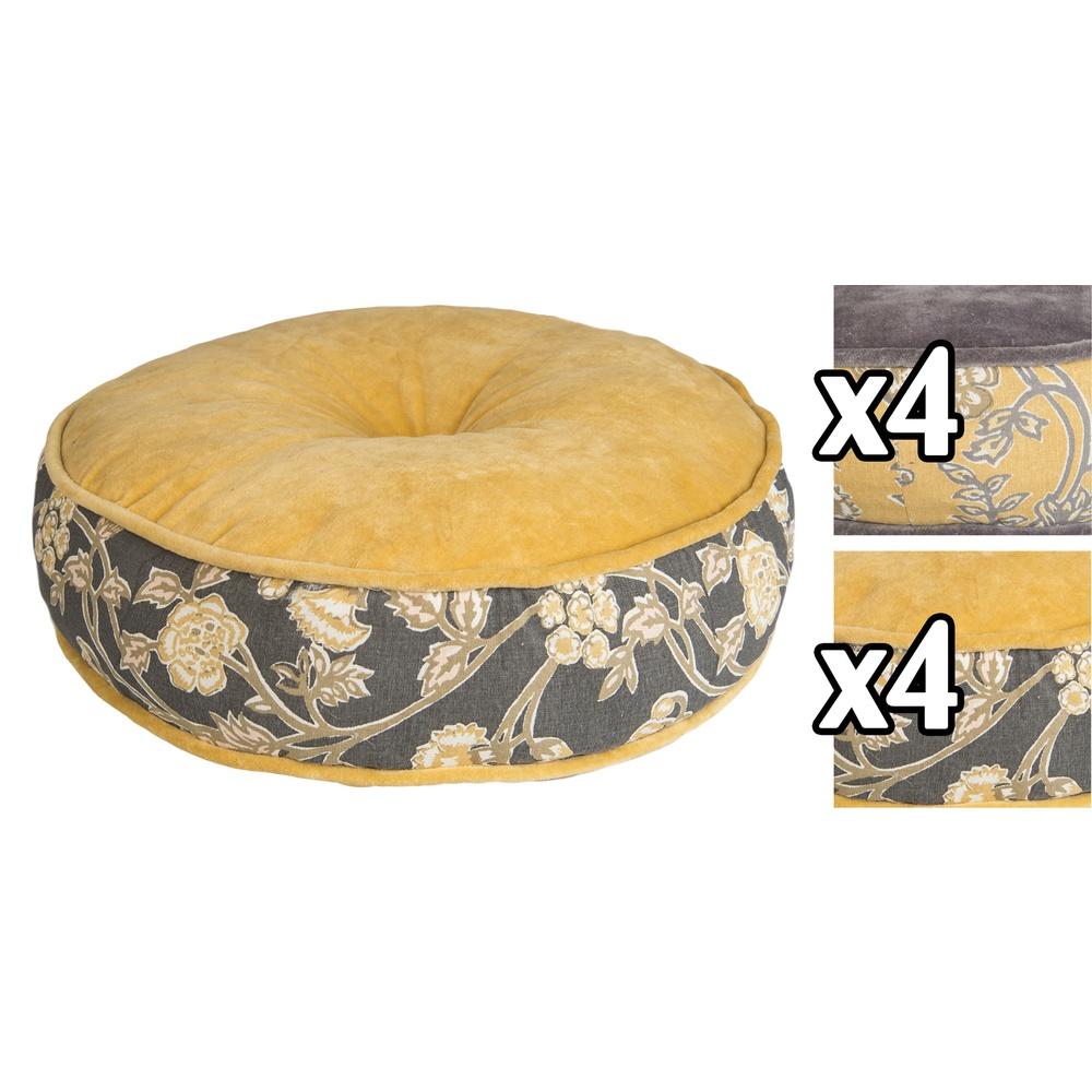 Rlk 59765 Cuscino Round Decoro Floreale 40*40Cm 2 Ass.