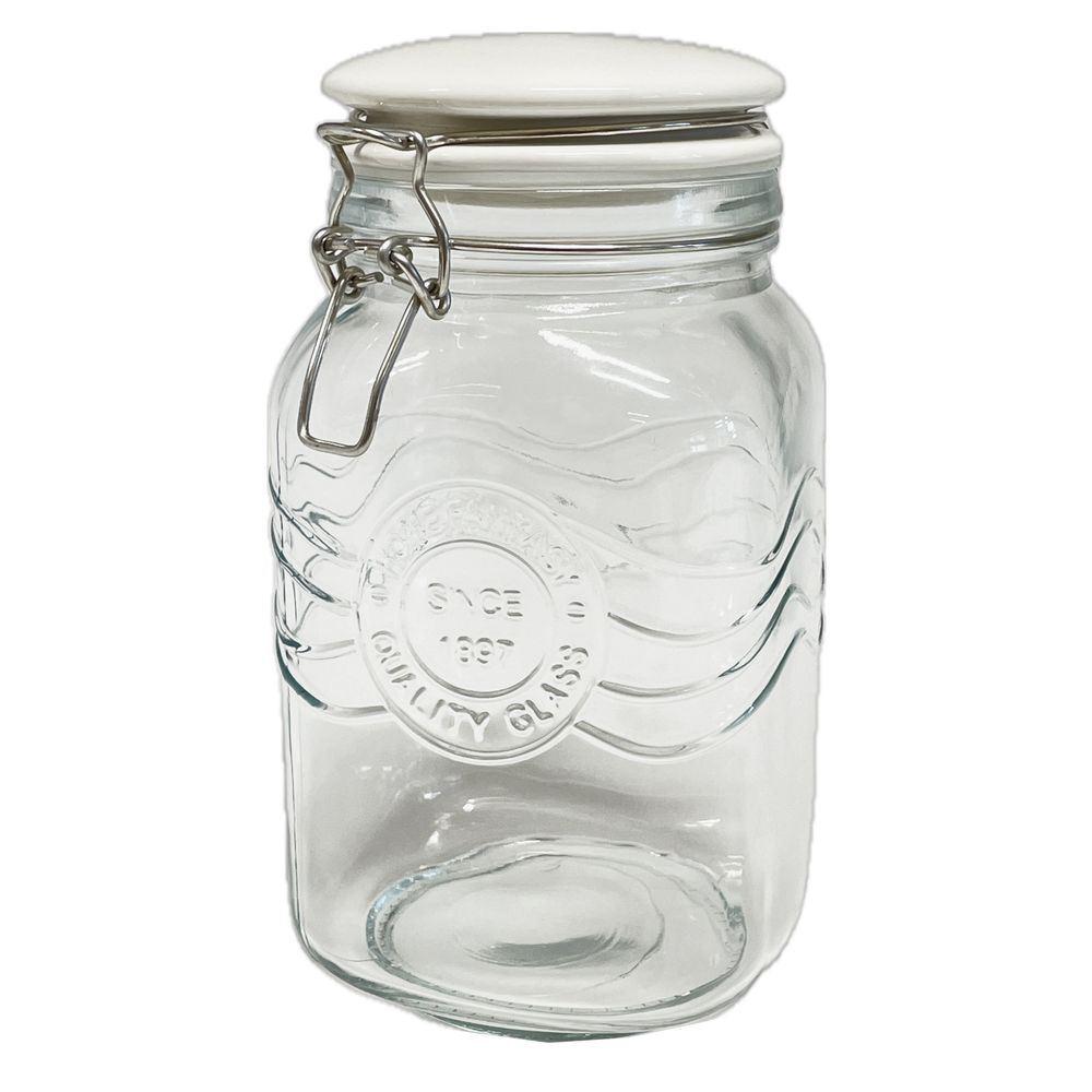 RUE 61248 Barattolo Vetro Biot Tappo Ceramica 1500Ml 11,2*11,2*21Cm