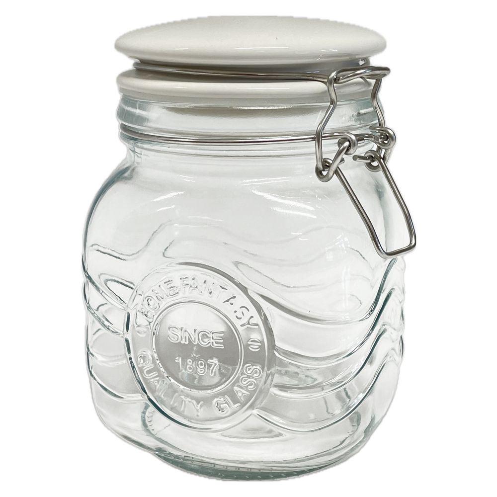 RUE 61249 Barattolo Vetro Biot Tappo Ceramica 1000Ml 11,2*11,2*16Cm