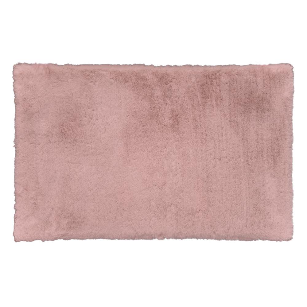Rug 57352 Tappeto Ecopelliccia Coniglio Rettangolare Rosa Antico 120*180Cm - Tessuto Rosa - Tappeti | Mikasa