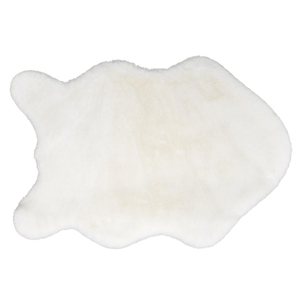 RUG 57358 TAPPETO ECOPELLICCIA FORMA CONIGLIO BIANCO 120*150CM - Tessuto Bianco - Tappeti | Mikasa
