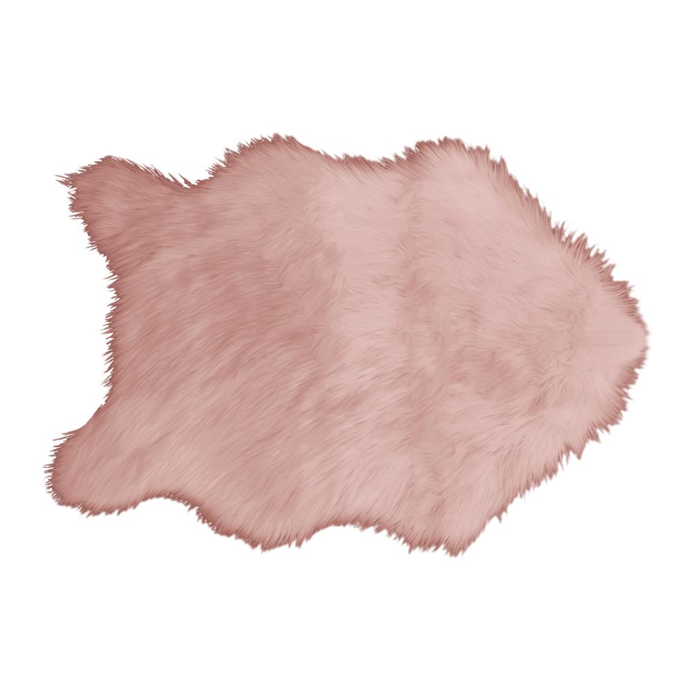 Rug 57536 Tappeto Eco Pelle Di Pecora Rosa 120*150Cm
