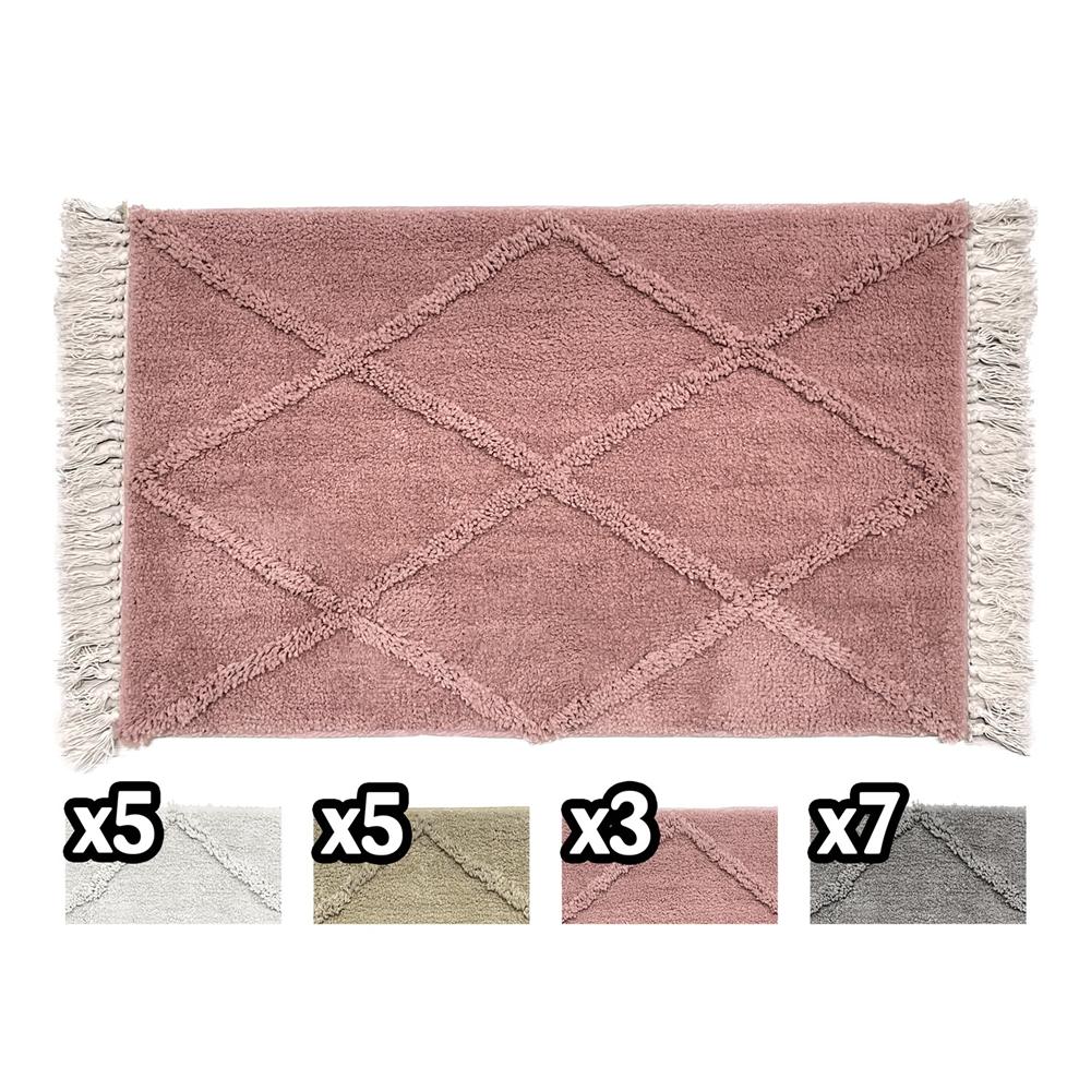 Rug 59529 Tappeto Rombi Con Frange 50*80Cm 4 Ass.