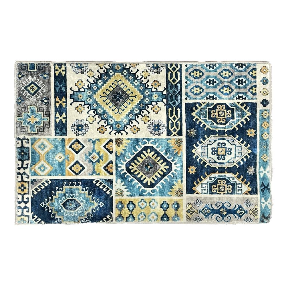 Rug 59540 Tappeto Blue Squares 90*150Cm
