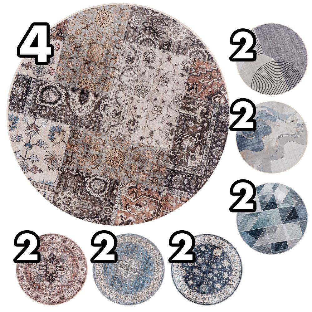 RUG 62738 Tappeto Kashan Tondo 80Cm 7 Ass.