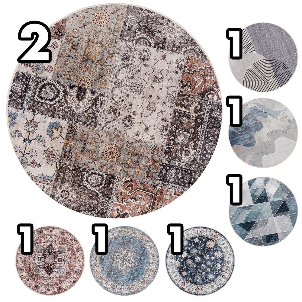 RUG 62740 Tappeto Kashan Tondo 120Cm 7 Ass.