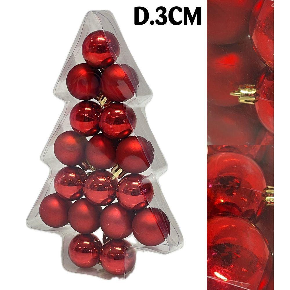 Sci 60582 Conf. Xmas Tree 17 Sfere D.3Cm Rosso