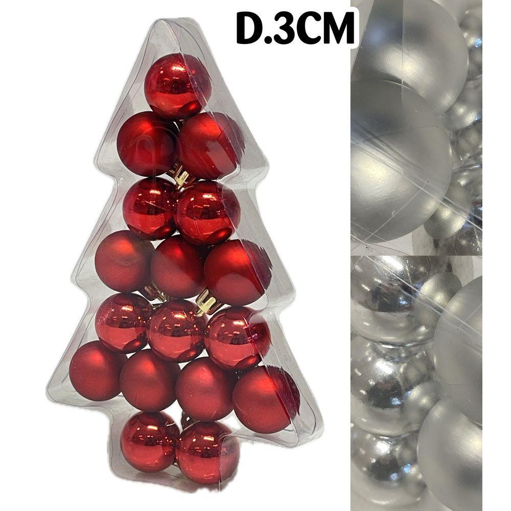 Sci 60585 Conf. Xmas Tree 17 Sfere D.3Cm Argento - Plastica Argento - Addobbi Albero | Mikasa