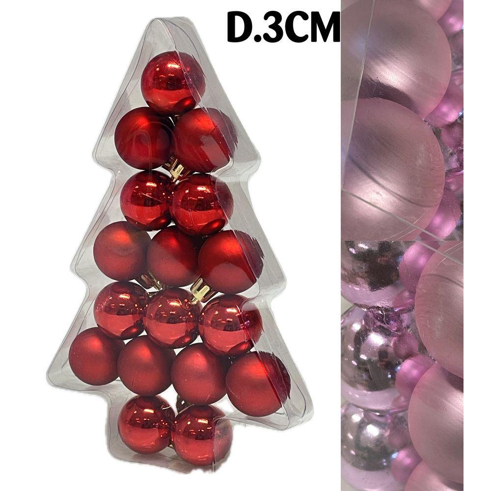 Sci 60587 Conf. Xmas Tree 17 Sfere D.3Cm Rosa