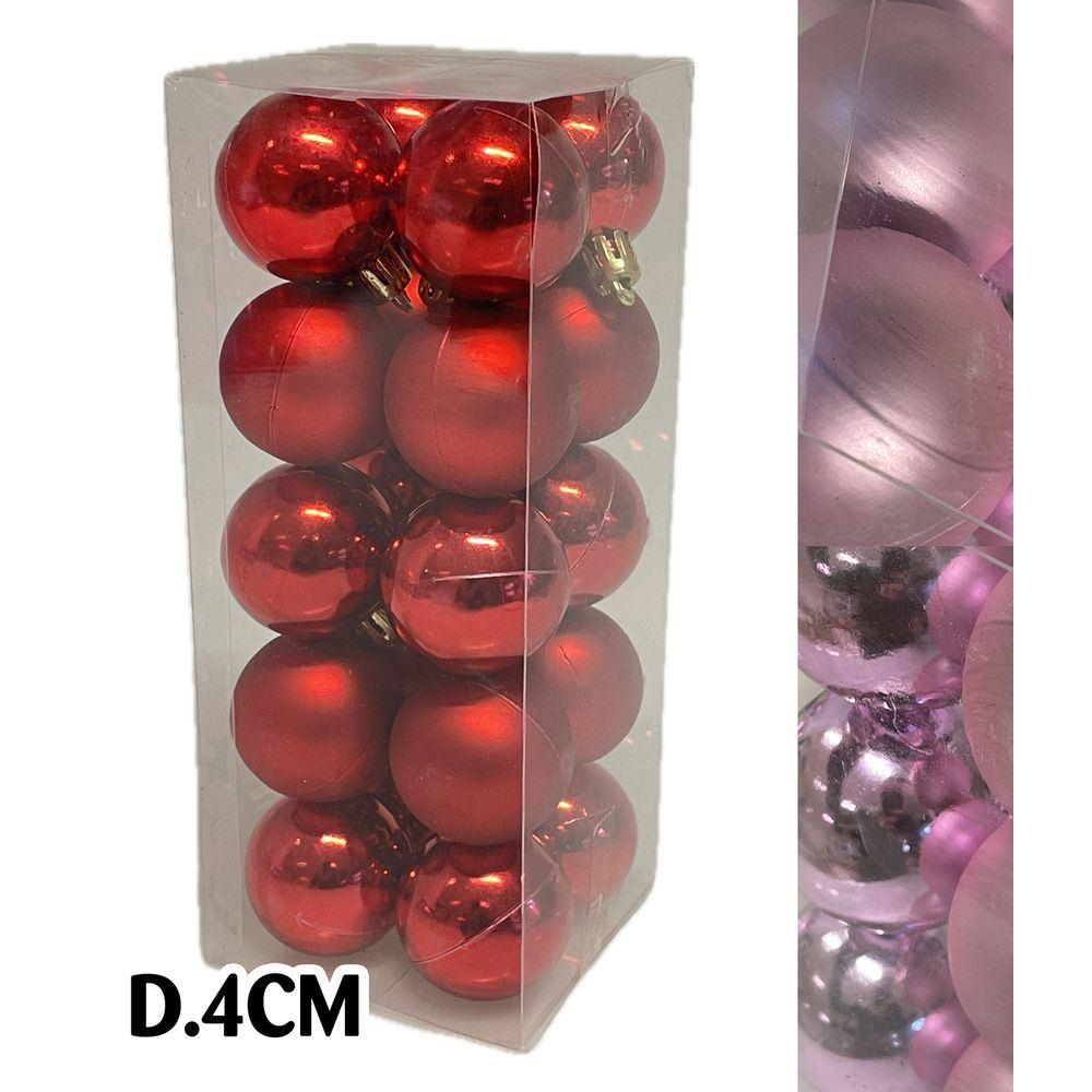 Sci 60599 Conf. Xmas Box 20 Sfere D.4Cm Rosa - Plastica Rosa - Addobbi Albero | Mikasa
