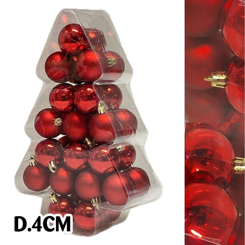 Sci 60600 Conf. Xmas Tree 34 Sfere D.4Cm Rosso