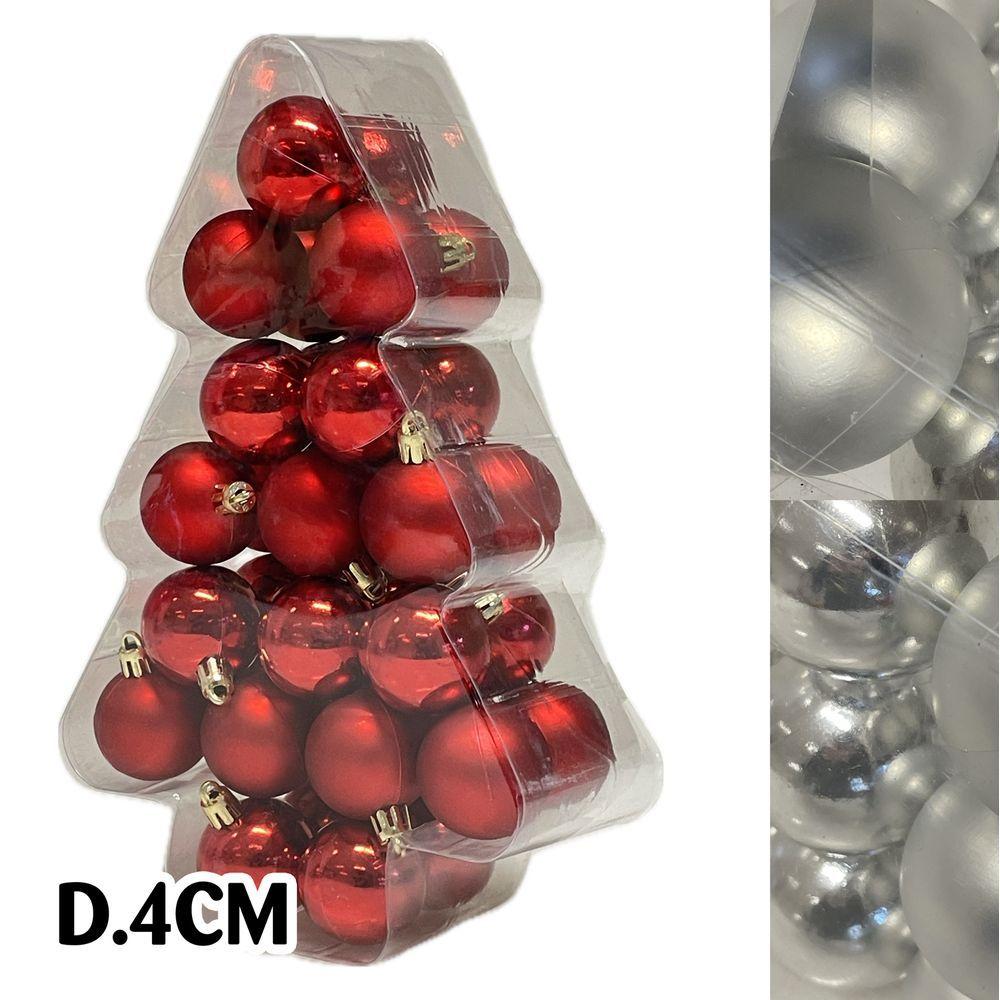 Sci 60603 Conf. Xmas Tree 34 Sfere D.4Cm Argento
