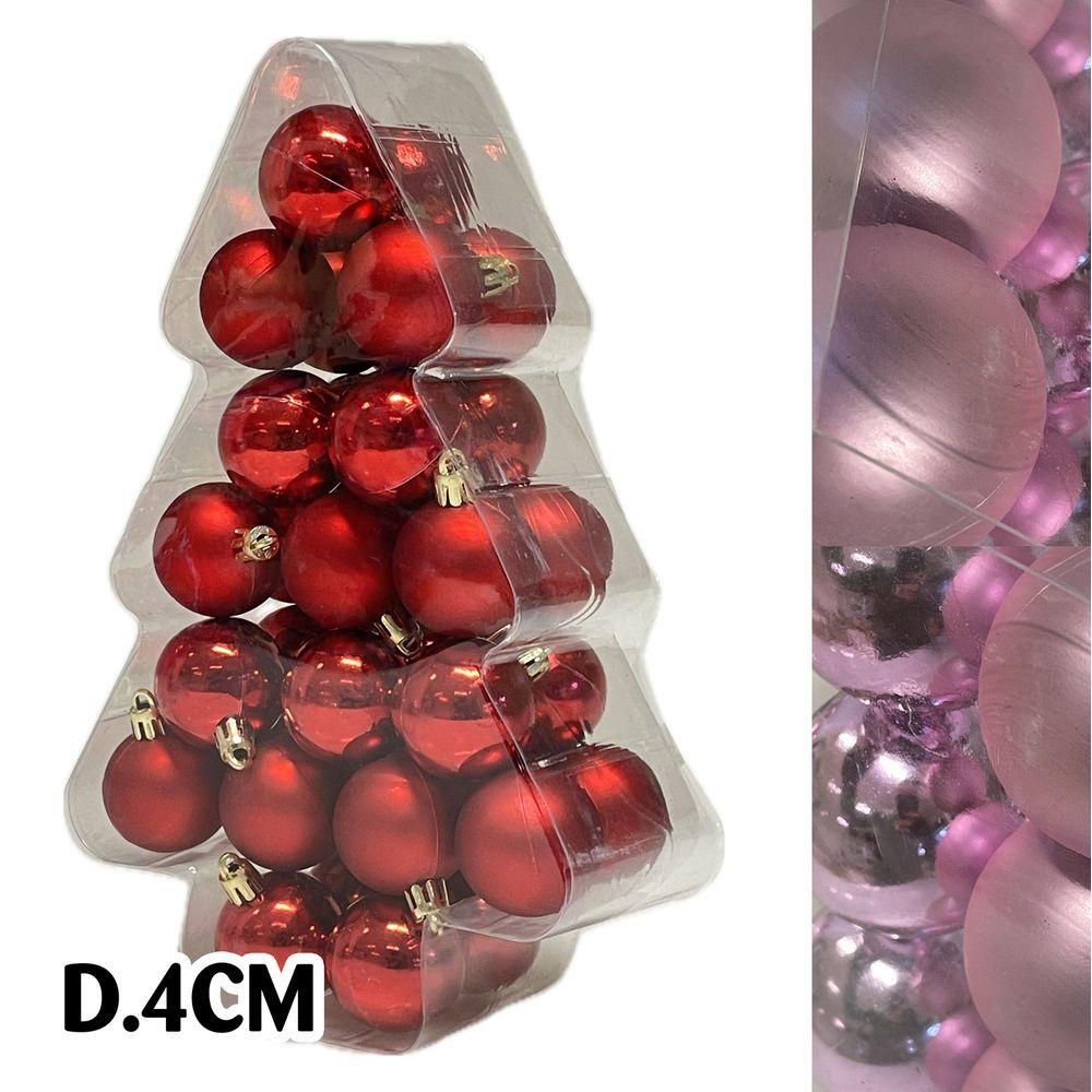 Sci 60605 Conf. Xmas Tree 34 Sfere D.4Cm Rosa