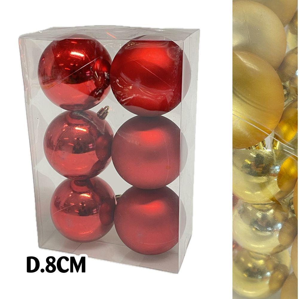 Sci 60619 Conf. Xmas 6 Sfere D.8Cm Oro - Plastica Oro - Addobbi Albero | Mikasa