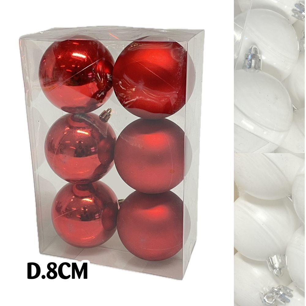 Sci 60620 Conf. Xmas 6 Sfere D.8Cm Perla