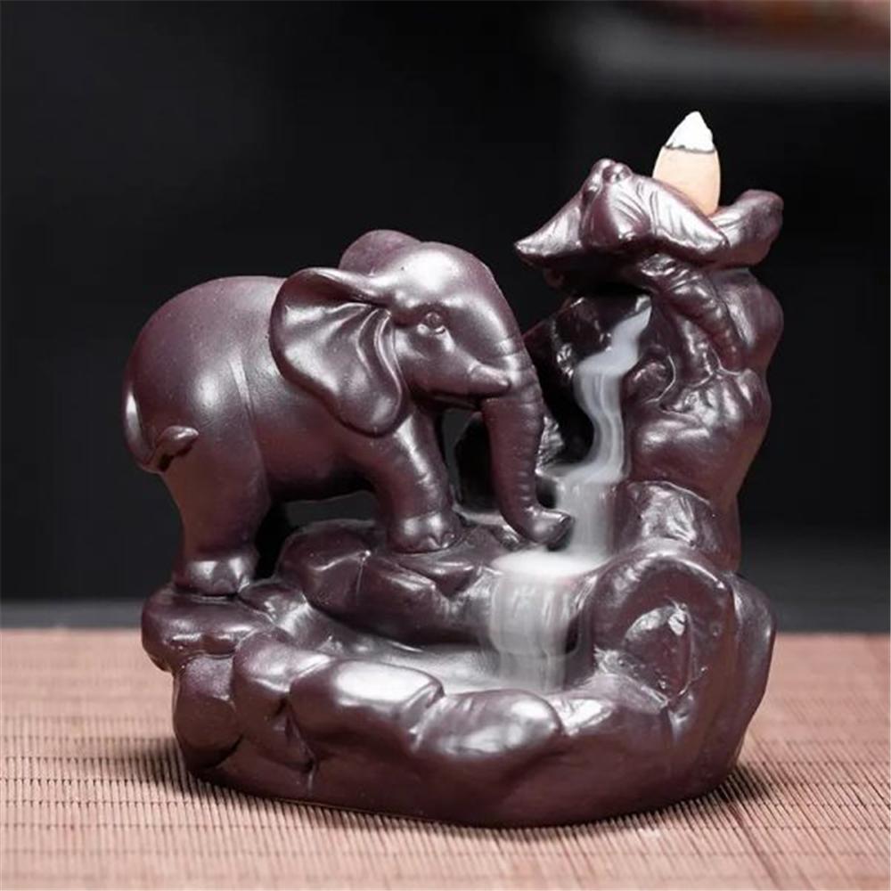 Sl-23 Supporto 'Elefante' Per Incensi A Cascata - Ceramica Argento - Incensi & Accessori | Mikasa