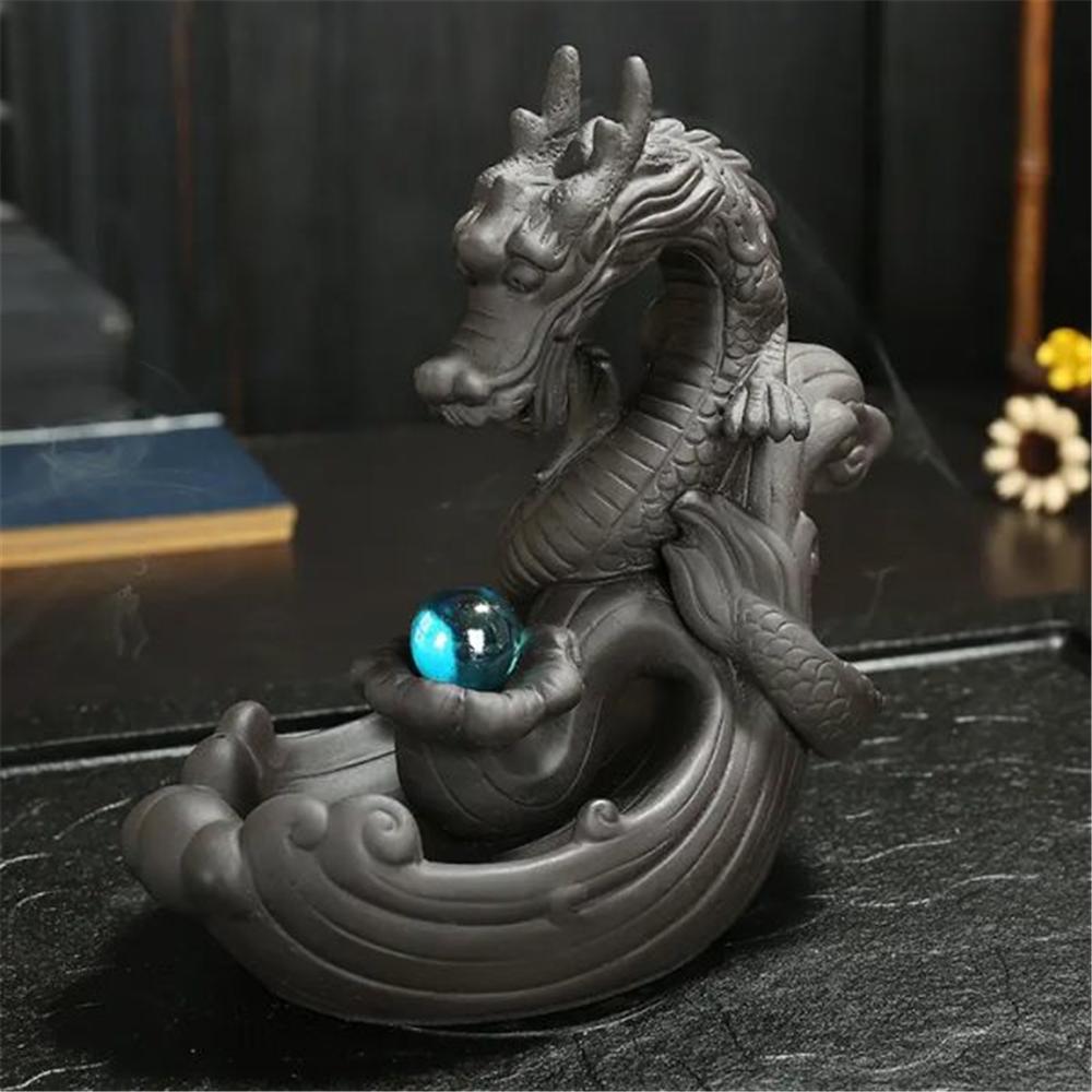Sl-24 Supporto 'Drago' Per Incensi A Cascata - Ceramica Argento - Incensi & Accessori | Mikasa