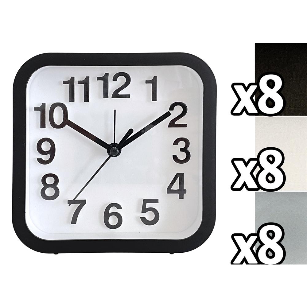 Tac 60122 Orologio Con Sveglia Square 13,1*13,1Cm 3 Ass. 1/24