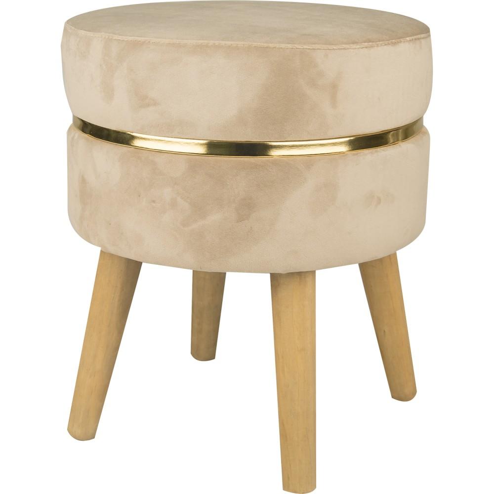 Tia 55206 Sgabello Sunshine Tortora D.35*41,5Cm - Velluto Tortora - Sgabelli | Mikasa
