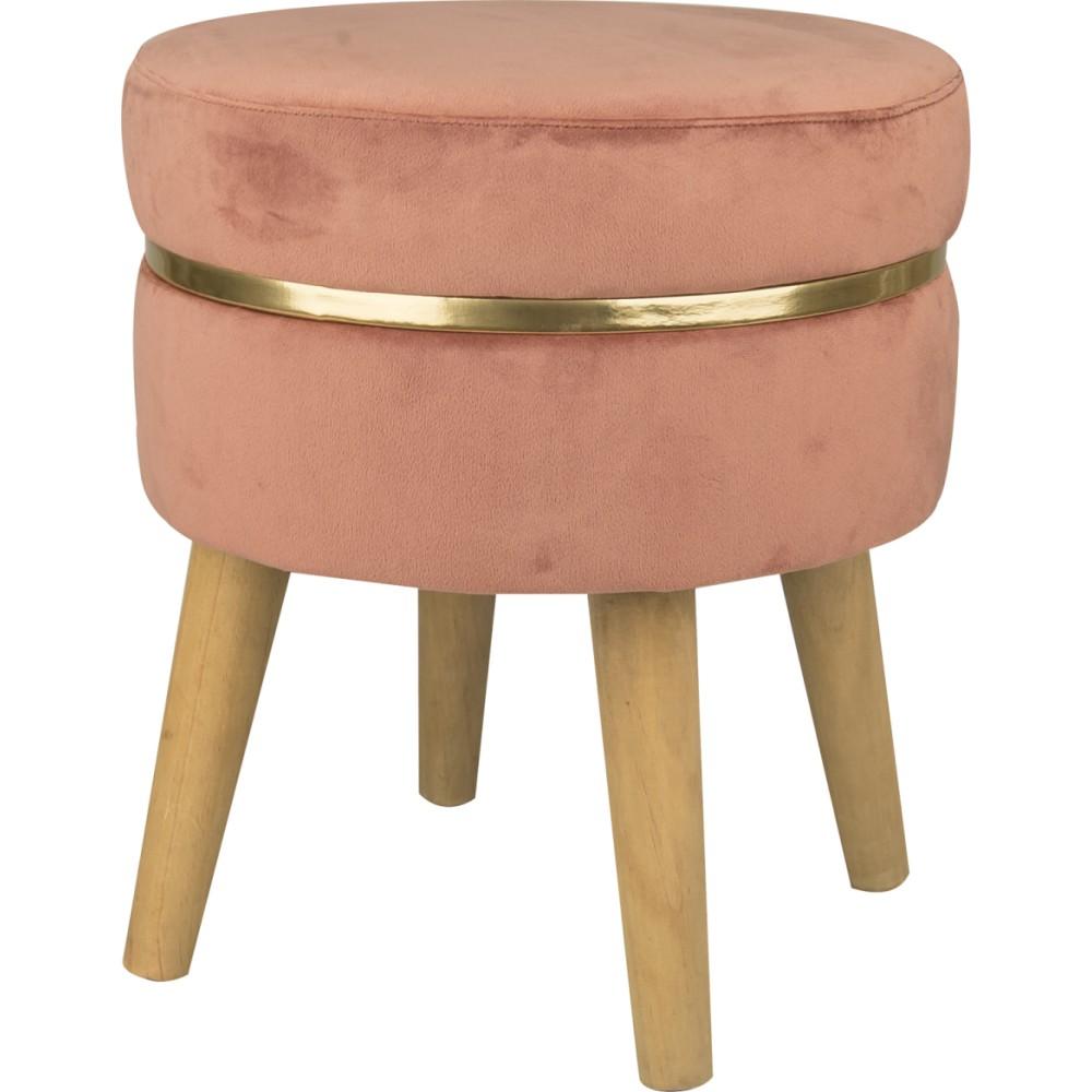 Tia 55207 Sgabello Sunshine Rosa Antico D.35*41,5Cm - Velluto Rosa - Sgabelli | Mikasa